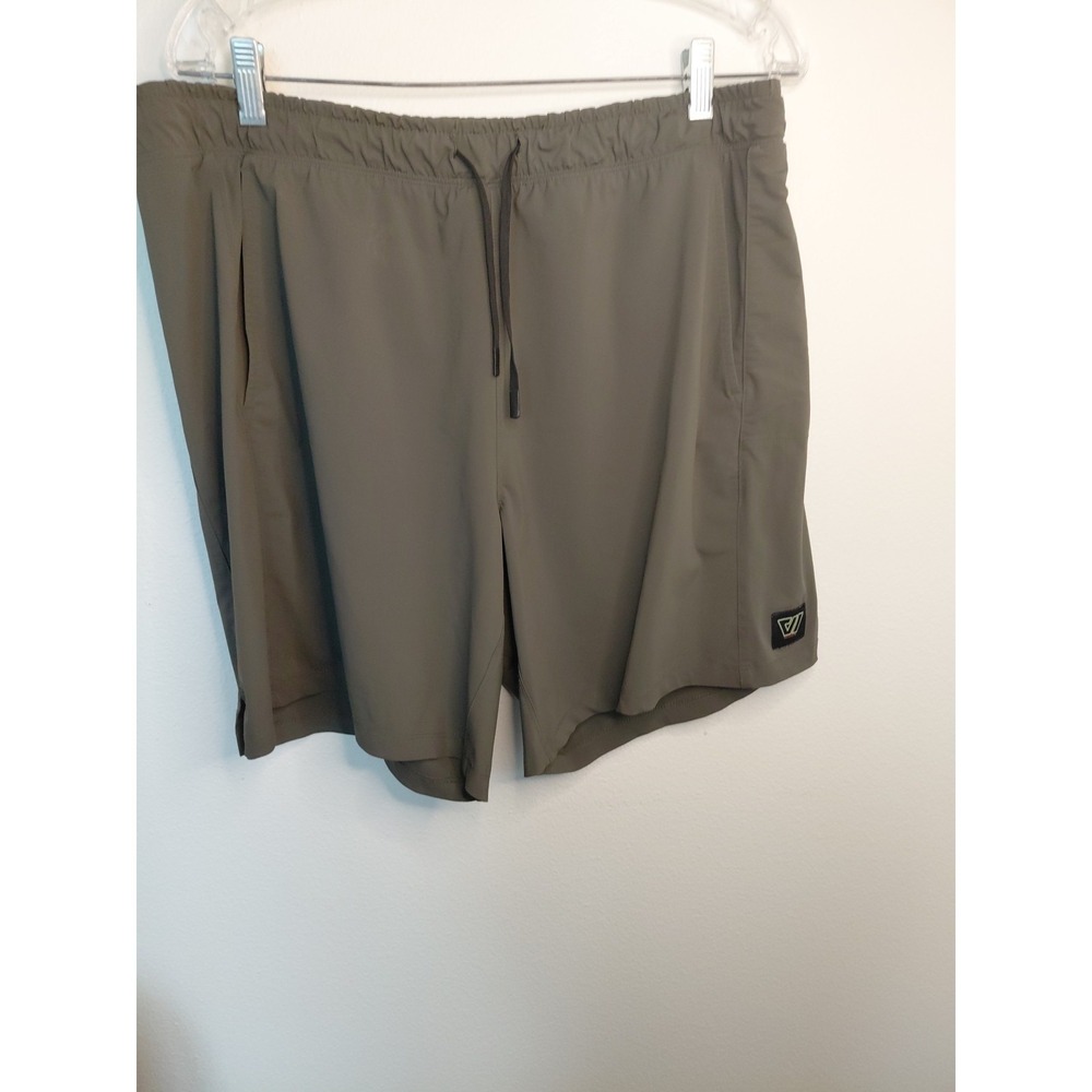 Wolaco Mens Performance Shorts Men's XXL Olive‎ Green Stretch Workout
